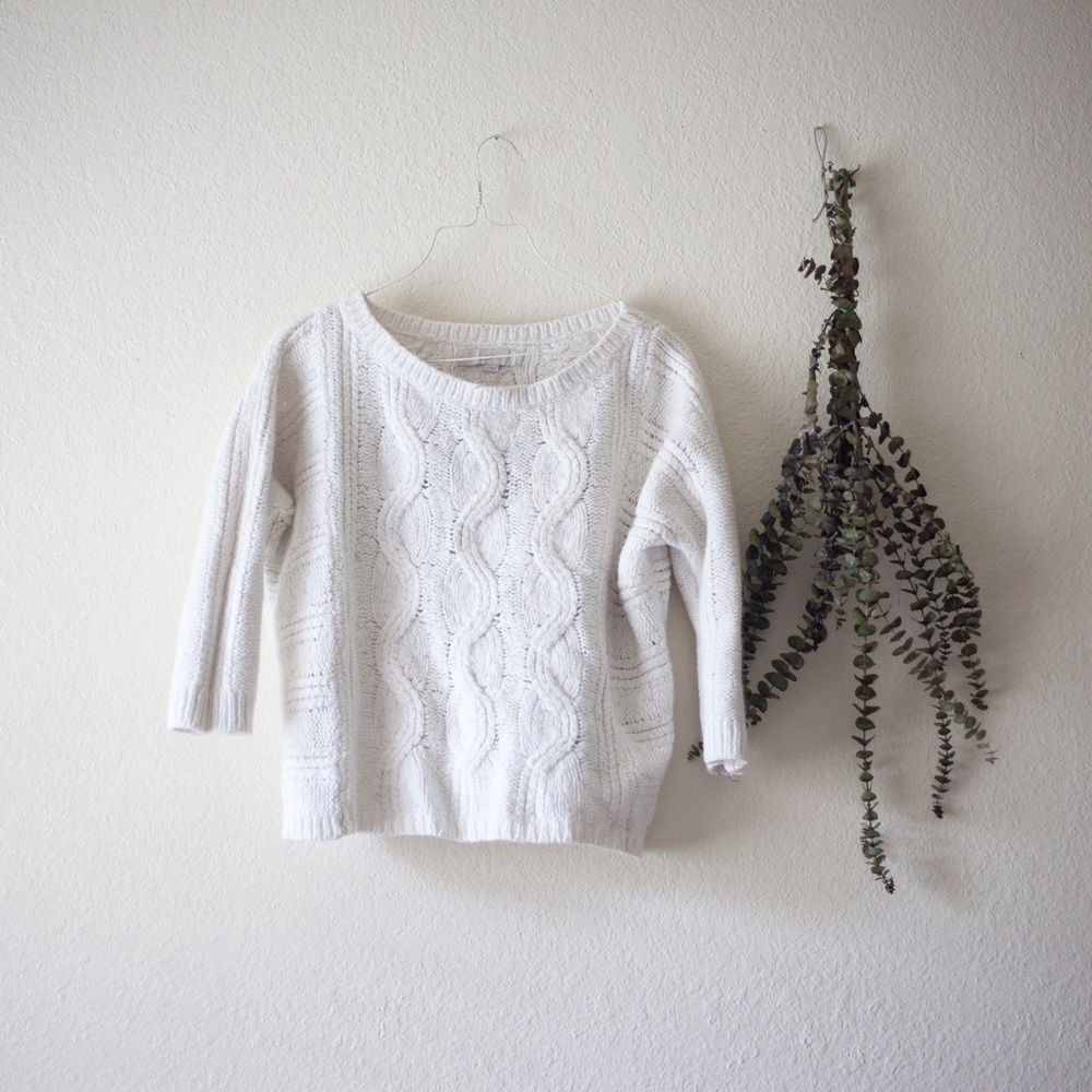 Loft white knit sweater